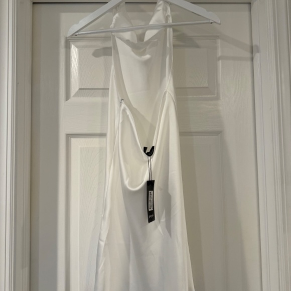 White Halter Slip Dress - Picture 4 of 4